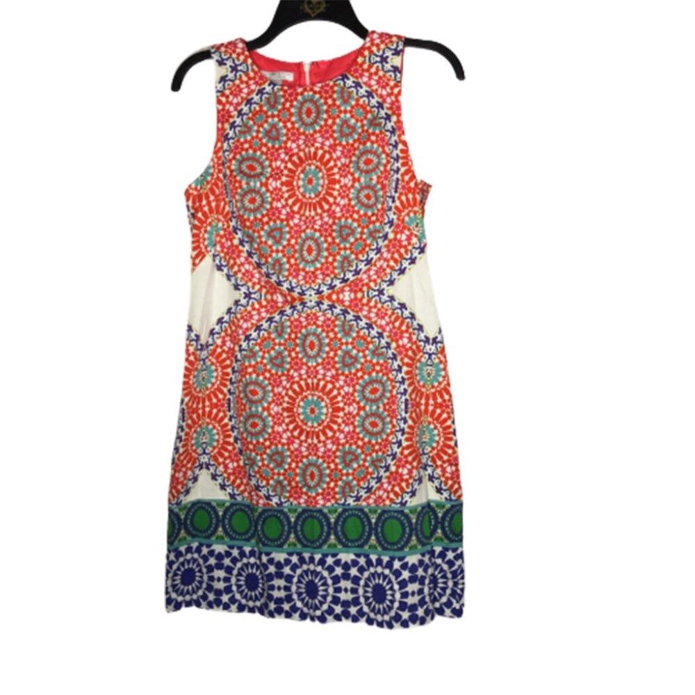 London Style Collection Fit & Flare Dress Knee Length Multicolor Floral Size 6